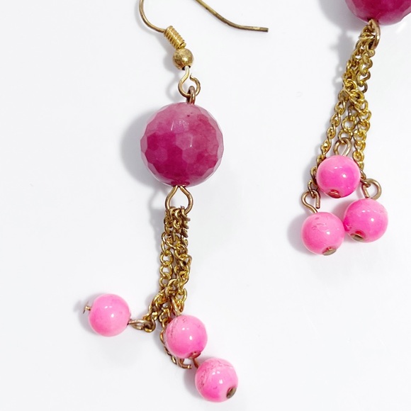 Handmade Pink Ball Chain Lightweight Earring - Picture 2 of 5